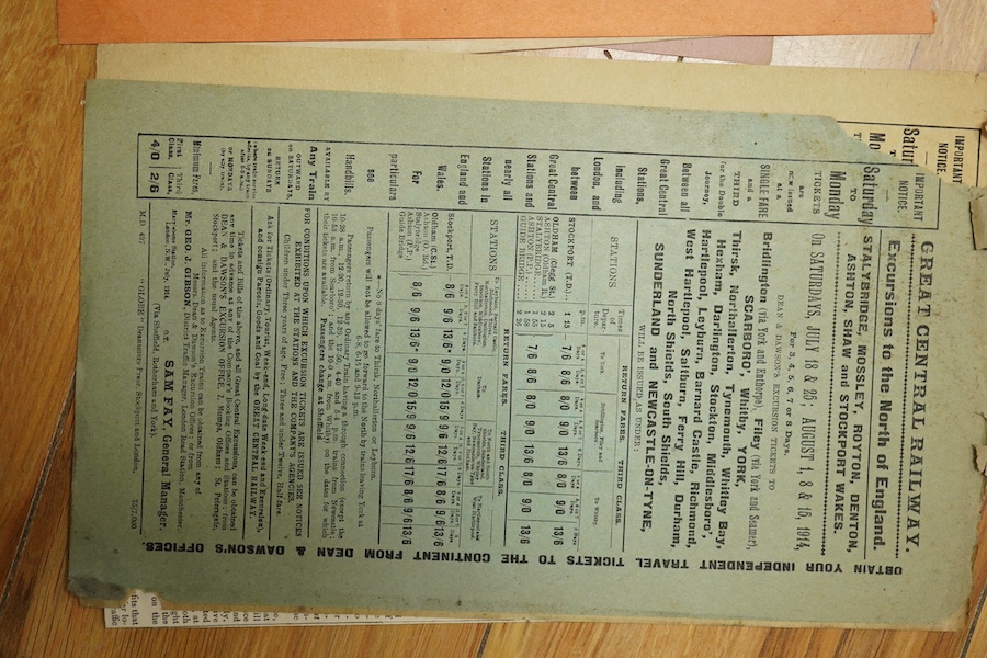 A collection of 19th and early 20th century railway related documents including 1893 South Western Railway route map incorporating a railway map of the Isle of Wight, a document relating to South Western railway lines sh